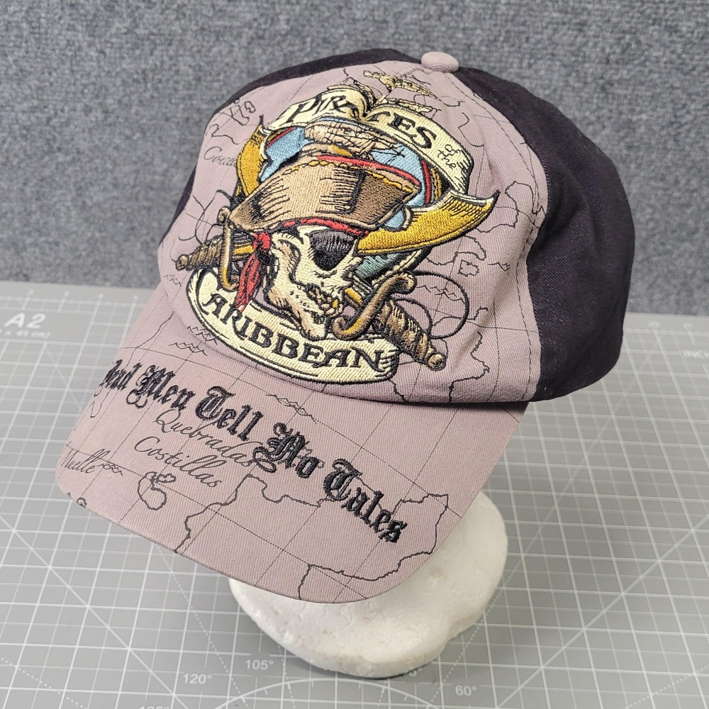 Disney Pirates Caribbean Hat‎ Dead Men Tell No Tales Embroidered POC Strap Back